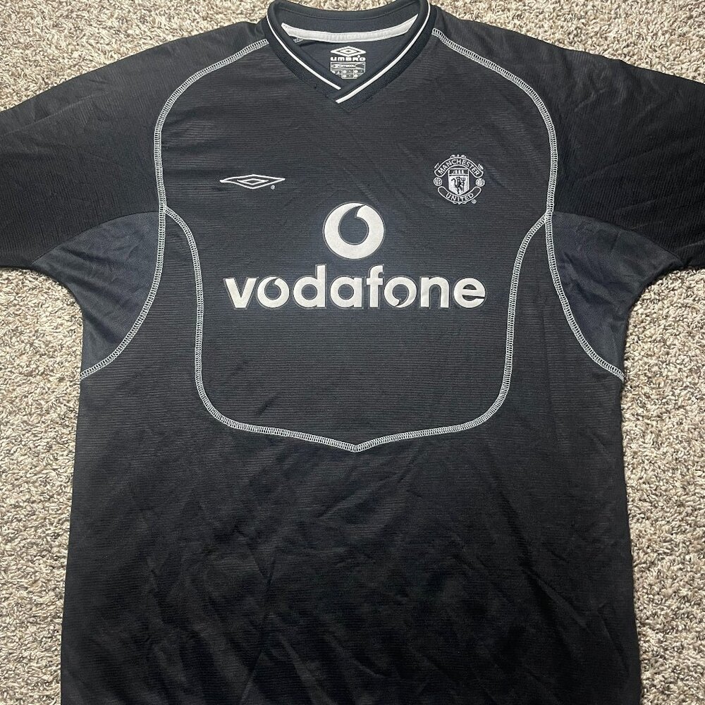 Umbro Manchester United Vodafone L/S Jersey Shirt Men's Sz Large Futbol Soccer